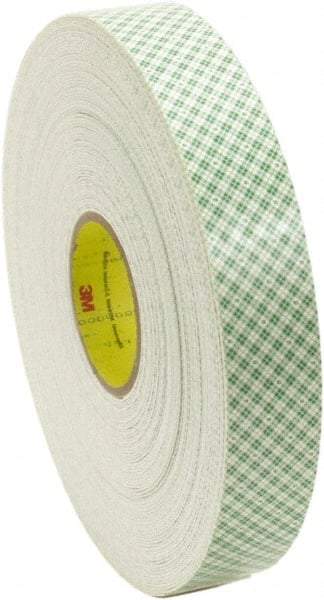 3M - 1/2" x 36 Yd Acrylic Adhesive Double Sided Tape - 62 mil Thick, Off-White, Foam Liner - Strong Tooling