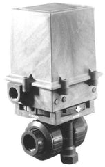 Plast-O-Matic - 1-1/4" Pipe, PVC Electric Actuated Ball Valve - Viton Seal, True Union End Connection - Strong Tooling