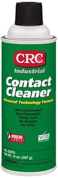 CRC - 14 Ounce Aerosol Contact Cleaner - 27,600 Volt Dielectric Strength, Nonflammable, Food Grade, Plastic Safe - Strong Tooling