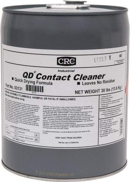 CRC - 5 Gallon Pail Contact Cleaner - 0°F Flash Point, 22,600 Volt Dielectric Strength, Flammable, Food Grade, Plastic Safe - Strong Tooling