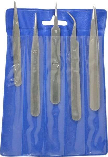 Value Collection - Stainless Steel Tweezer Set - 5 Piece - Strong Tooling