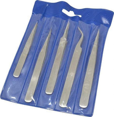 Value Collection - Stainless Steel Tweezer Set - 5 Piece - Strong Tooling