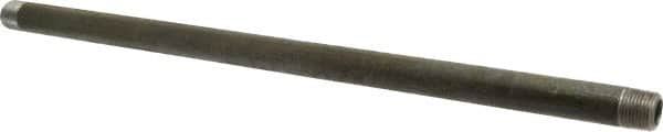 Made in USA - Schedule 80, 1/2" Diam x 18" Long Black Pipe Nipple - Threaded - Strong Tooling