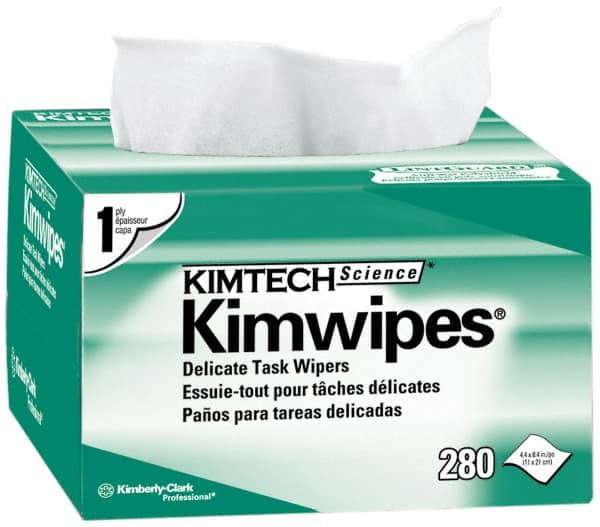 Kimtech - Dry Clean Room/Lab/Critical Task Wipes - Pop-Up, 8-3/8" x 4-3/8" Sheet Size, White - Strong Tooling