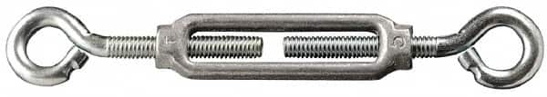 Made in USA - 52 Lb Load Limit, #12 Thread Diam, 1-13/16" Take Up, Aluminum Eye & Eye Turnbuckle - 2-9/16" Body Length, 3/16" Neck Length, 4-1/2" Closed Length - Strong Tooling