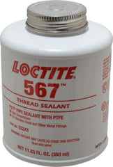 Loctite - 350 ml Brush Top Can White Pipe Sealant - Methacrylate Ester, 400°F Max Working Temp, For Sealing Metal Tapered Pipe Threads & Fittings Up to 2" - Strong Tooling