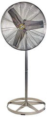 Airmaster - 30" Blade, 1/4 hp, 8,800 Max CFM, Single Phase Food Service Non-Adjustable Pedestal Fan - 115/230 Volts, 1 Speed - Strong Tooling