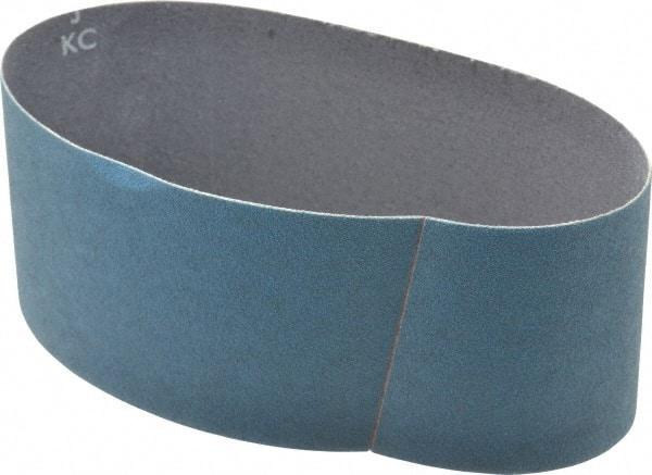 Norton - 3" Wide x 18" OAL, 120 Grit, Zirconia Alumina Abrasive Belt - Zirconia Alumina, Fine, Coated, Y Weighted Cloth Backing, Series 3X - Strong Tooling