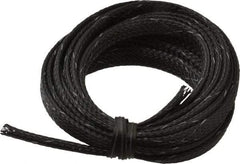 Techflex - Black/White Braided Expandable Cable Sleeve - 10' Coil Length, -103 to 257°F - Strong Tooling