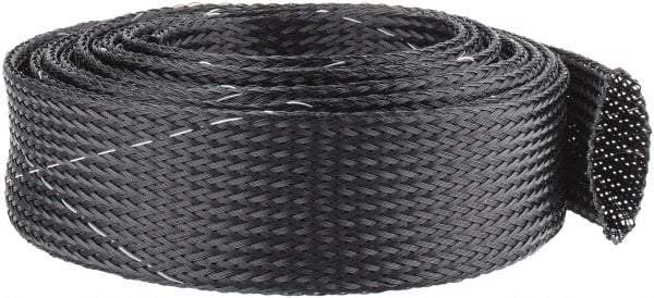 Techflex - Black/White Braided Expandable Cable Sleeve - 10' Coil Length, -103 to 257°F - Strong Tooling