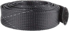 Techflex - Black/White Braided Expandable Cable Sleeve - 10' Coil Length, -103 to 257°F - Strong Tooling