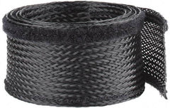 Techflex - Black Braided Cable Sleeve - 3' Coil Length, -103 to 257°F - Strong Tooling