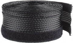 Techflex - Black Braided Cable Sleeve - 10' Coil Length, -103 to 257°F - Strong Tooling