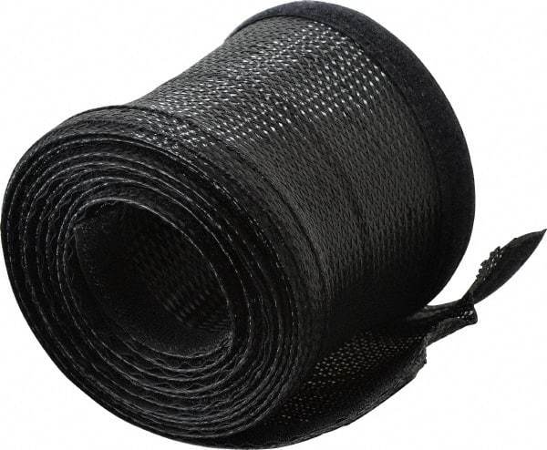 Techflex - Black Braided Cable Sleeve - 10' Coil Length, -103 to 257°F - Strong Tooling