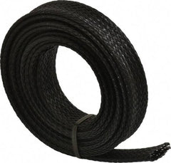 Techflex - Black Braided Expandable Cable Sleeve - 10' Coil Length, -103 to 257°F - Strong Tooling