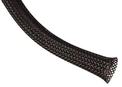 Techflex - Black Braided Expandable Cable Sleeve - 50' Coil Length, -103 to 257°F - Strong Tooling