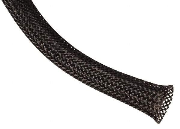 Techflex - Black Braided Expandable Cable Sleeve - 200' Coil Length, -103 to 257°F - Strong Tooling