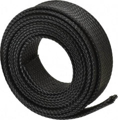 Techflex - Black Braided Expandable Cable Sleeve - 10' Coil Length, -103 to 257°F - Strong Tooling