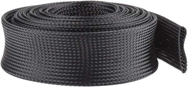 Techflex - Black Braided Expandable Cable Sleeve - 10' Coil Length, -103 to 257°F - Strong Tooling