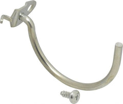 Triton - 3" ID, 1/4" Diam, 3-3/4" Long Curved Pegboard Hook - 4-1/16" Projection, Steel - Strong Tooling