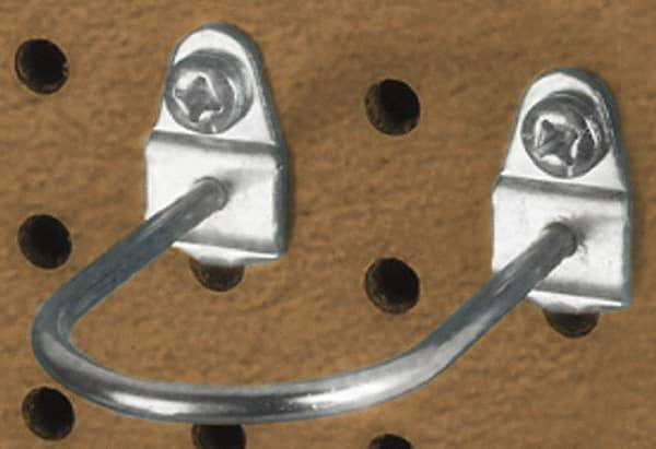 Triton - 3/16" Diam, 2-7/8" Long Double Mount U Shape Pegboard Hook - 3" Projection, Steel - Strong Tooling