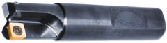 Cutting Tool Technologies - 1-1/4" Cut Diam, 0.34" Max Depth of Cut, 3/4" Shank Diam, 3.28" OAL, Indexable Square Shoulder End Mill - SPEH 332 Inserts, Weldon Shank, 90° Lead Angle - Strong Tooling