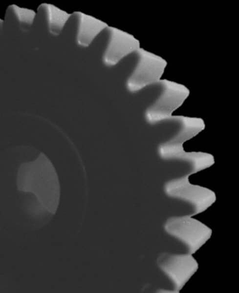 Made in USA - 48 Pitch, 0.708" Pitch Diam, 3/4" OD, 34 Tooth Spur Gear - 1/8" Face Width, 3/16" Bore Diam, 35/64" Hub Diam, 20° Pressure Angle, Acetal - Strong Tooling