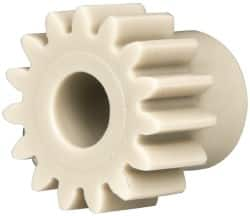 Made in USA - 20 Pitch, 3/4" Pitch Diam, 0.85" OD, 15 Tooth Spur Gear - 3/8" Face Width, 5/16" Bore Diam, 19/32" Hub Diam, 20° Pressure Angle, Acetal - Strong Tooling