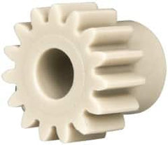 Made in USA - 20 Pitch, 3/4" Pitch Diam, 0.85" OD, 15 Tooth Spur Gear - 3/8" Face Width, 5/16" Bore Diam, 19/32" Hub Diam, 20° Pressure Angle, Acetal - Strong Tooling