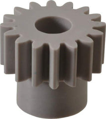 Made in USA - 20 Pitch, 0.8" Pitch Diam, 0.9" OD, 16 Tooth Spur Gear - 3/8" Face Width, 5/16" Bore Diam, 39/64" Hub Diam, 20° Pressure Angle, Acetal - Strong Tooling