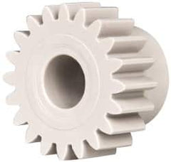 Made in USA - 20 Pitch, 1" Pitch Diam, 1.1" OD, 20 Tooth Spur Gear - 3/8" Face Width, 3/8" Bore Diam, 47/64" Hub Diam, 20° Pressure Angle, Acetal - Strong Tooling