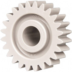 Made in USA - 20 Pitch, 1.2" Pitch Diam, 1.3" OD, 24 Tooth Spur Gear - 3/8" Face Width, 3/8" Bore Diam, 47/64" Hub Diam, 20° Pressure Angle, Acetal - Strong Tooling