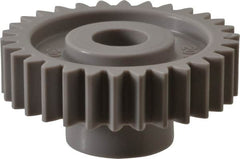 Made in USA - 20 Pitch, 1-1/2" Pitch Diam, 1.6" OD, 30 Tooth Spur Gear - 3/8" Face Width, 3/8" Bore Diam, 47/64" Hub Diam, 20° Pressure Angle, Acetal - Strong Tooling