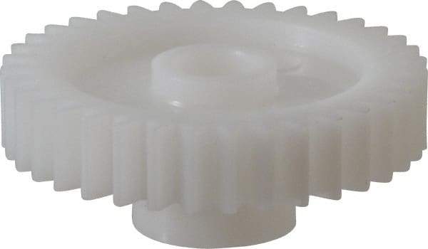 Made in USA - 20 Pitch, 1.8" Pitch Diam, 1.9" OD, 36 Tooth Spur Gear - 3/8" Face Width, 3/8" Bore Diam, 47/64" Hub Diam, 20° Pressure Angle, Acetal - Strong Tooling