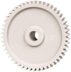 Made in USA - 20 Pitch, 2-1/2" Pitch Diam, 2.6" OD, 50 Tooth Spur Gear - 3/8" Face Width, 3/8" Bore Diam, 3/4" Hub Diam, 20° Pressure Angle, Acetal - Strong Tooling