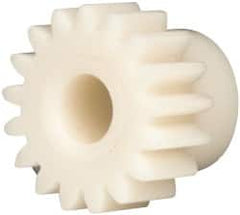 Made in USA - 24 Pitch, 0.709" Pitch Diam, 0.791" OD, 17 Tooth Spur Gear - 1/4" Face Width, 3/16" Bore Diam, 35/64" Hub Diam, 20° Pressure Angle, Acetal - Strong Tooling