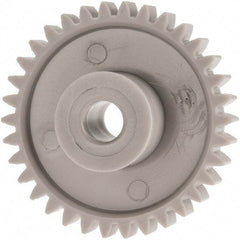 Made in USA - 24 Pitch, 1.416" Pitch Diam, 1-1/2" OD, 34 Tooth Spur Gear - 1/4" Face Width, 1/4" Bore Diam, 39/64" Hub Diam, 20° Pressure Angle, Acetal - Strong Tooling