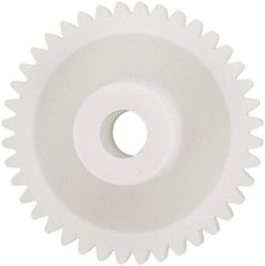 Made in USA - 48 Pitch, 1.666" Pitch Diam, 1-3/4" OD, 40 Tooth Spur Gear - 1/4" Face Width, 5/16" Bore Diam, 43/64" Hub Diam, 20° Pressure Angle, Acetal - Strong Tooling