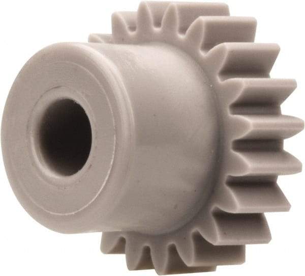 Made in USA - 32 Pitch, 5/8" Pitch Diam, 11/16" OD, 20 Tooth Spur Gear - 3/8" Face Width, 3/16" Bore Diam, 15/32" Hub Diam, 20° Pressure Angle, Acetal - Strong Tooling