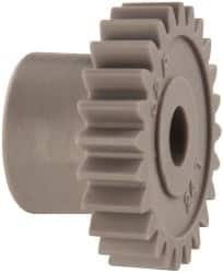 Made in USA - 32 Pitch, 3/4" Pitch Diam, 13/16" OD, 24 Tooth Spur Gear - 3/16" Face Width, 3/16" Bore Diam, 1/2" Hub Diam, 20° Pressure Angle, Acetal - Strong Tooling