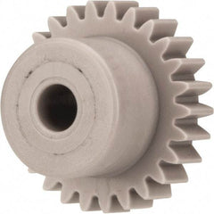 Made in USA - 32 Pitch, 13/16" Pitch Diam, 7/8" OD, 26 Tooth Spur Gear - 3/16" Face Width, 3/16" Bore Diam, 9/16" Hub Diam, 20° Pressure Angle, Acetal - Strong Tooling