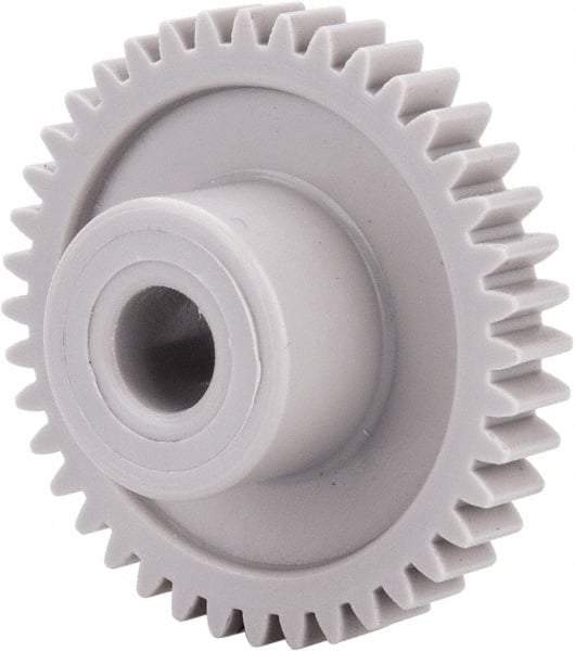 Made in USA - 32 Pitch, 1-1/4" Pitch Diam, 1-5/16" OD, 40 Tooth Spur Gear - 3/16" Face Width, 1/4" Bore Diam, 39/64" Hub Diam, 20° Pressure Angle, Acetal - Strong Tooling