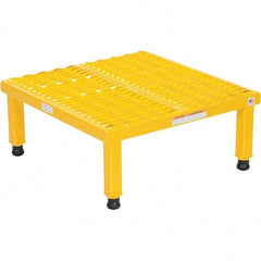 Vestil - 9" High x 24" Wide x 24" Deep, Yellow Step Stand - Steel, 500 Lb Capacity - Strong Tooling