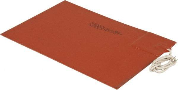 Value Collection - 9" Long x 6" Wide, Rectangular, Silicon Rubber, Standard Heat Blanket - 120 Volt, Plain Back, Use with Metal Containers - Strong Tooling