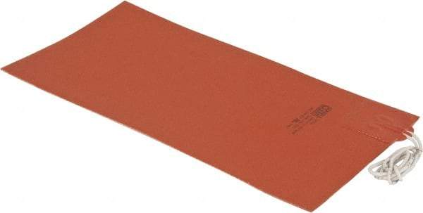 Value Collection - 12" Long x 6" Wide, Rectangular, Silicon Rubber, Standard Heat Blanket - 120 Volt, Plain Back, Use with Metal Containers - Strong Tooling