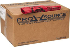 PRO-SOURCE - 35 Gal Capacity, Red, LLD, Hazardous Waste Bag - 1.2 mil Thick x 31" Wide x 43" High, Flat Pack - Strong Tooling