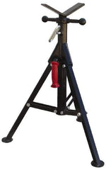 Value Collection - 1/4" to 12" Pipe Capacity, Portable Folding Vee-Head Stand - 27" to 41" High, 2,000 Lb Capacity - Strong Tooling