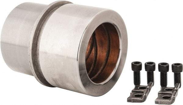 Dayton Lamina - 2-1/2" ID x 4-3/8" OAL, Steel, Bronze Plated Die & Mold Shoulder Bushing - Shoulder, 3.659" Bottom OD, 3-1/4" Top OD, 3.814" Collar OD, 2-1/2" Under Collar, 1-7/8" Above Collar - Strong Tooling