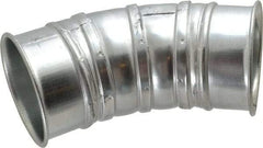 Made in USA - 5" ID Galvanized Duct 45° Elbow - 7.86" Long, 22 Gage - Strong Tooling