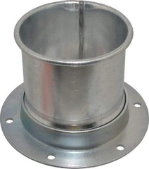 Made in USA - 4" ID Galvanized Duct Flange Adapter - 5" Long, 24 Gage - Strong Tooling